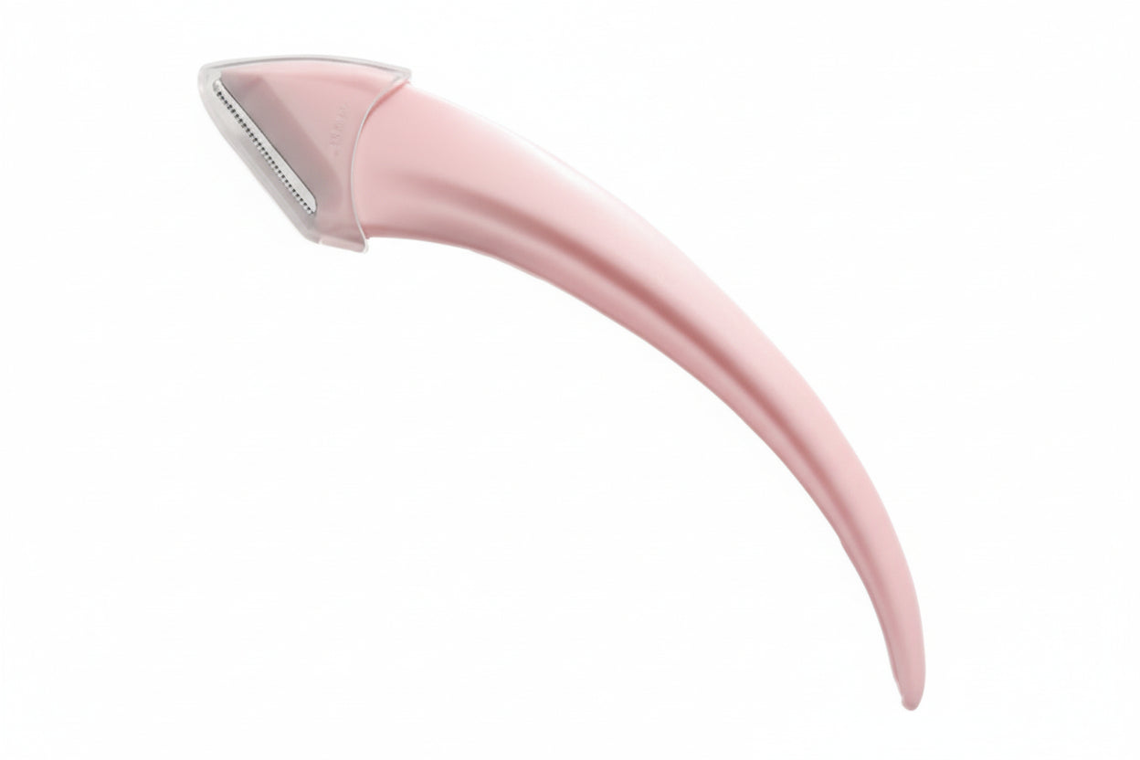Pink hair removal device on a white background