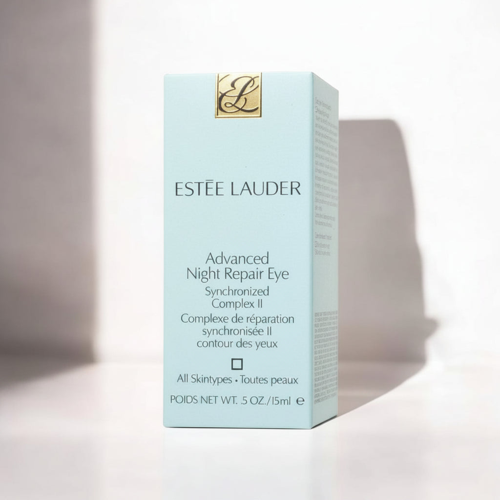 Estée Lauder Advanced Night Repair Eye cream packaging on a light background