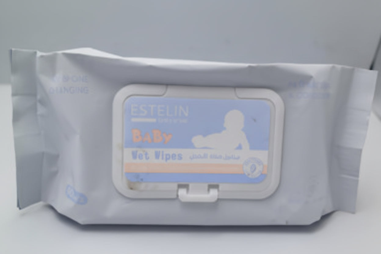 Estelin baby wet wipes packaging on a white background