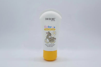 Dr. Rashel baby lotion bottle on a light gray background