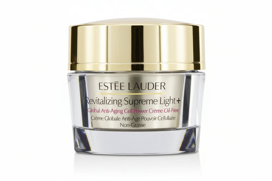 Estee Lauder Revitalizing Supreme Light+ cream jar on a white background