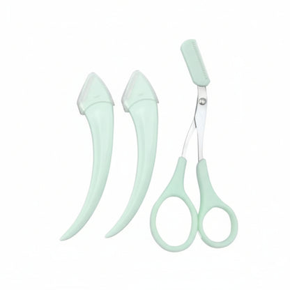 Set of green nail clippers on a white background