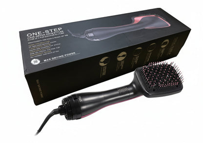 Hair styling tool with packaging on a white background