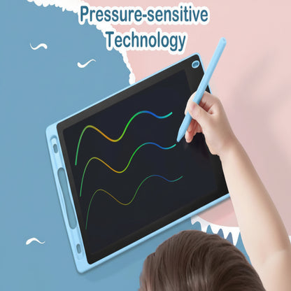 Children's drawing tablet with pressure-sensitive technology and a child's hand holding a stylus.