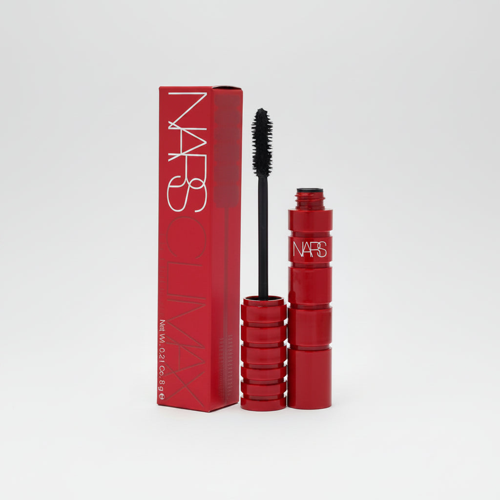 NARS mascara with red packaging and black wand on a white background
