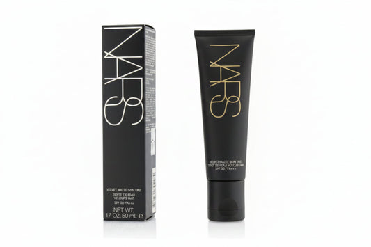 NARS cosmetic tube and packaging on a white background
