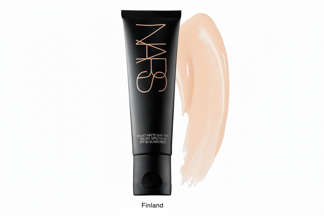 NARS foundation tube with a swatch on a white background