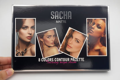 Sacha Matte 8 Colors Contour Palette packaging on a white background