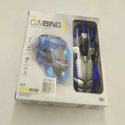 Box packaging of a toy car with 'The Climbing' branding on a white background