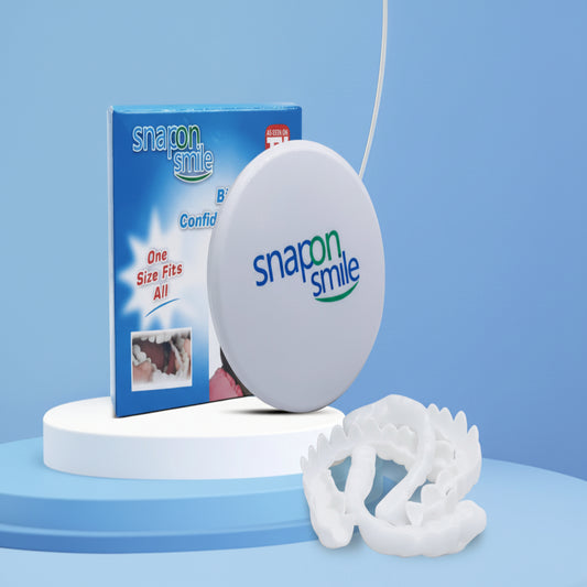 Shapon smile dental device with packaging on a blue background