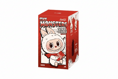 Vinyl figure packaging with a character in a red outfit on a white background