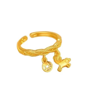 Women's Lucky Gold Horse Coin Ring