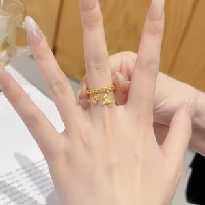 Women's Lucky Gold Horse Coin Ring