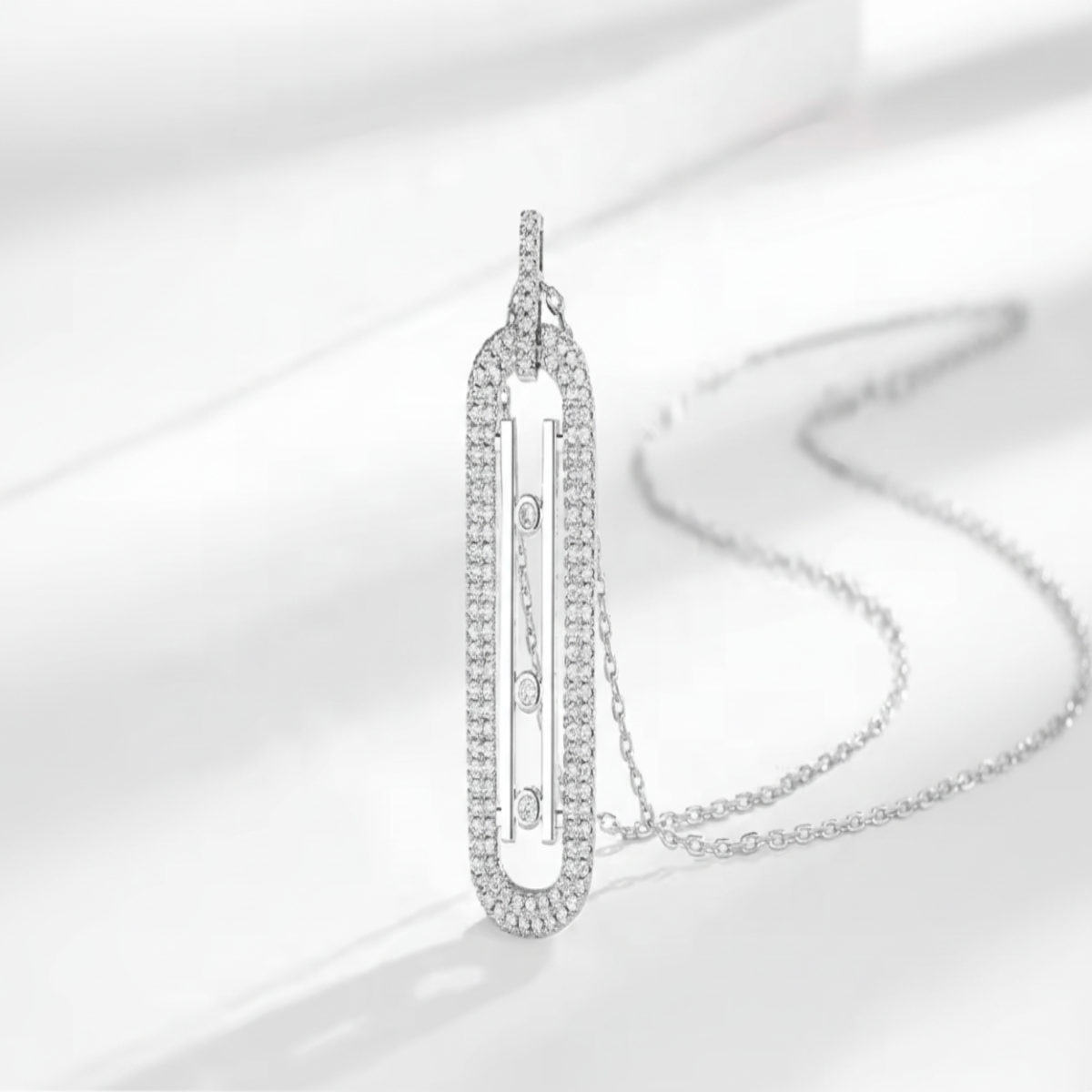 Diamond pendant on a white background